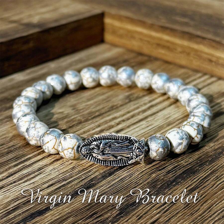 1st/Maagd Maria Armband Met Natuurlijke Turquoise Perfecte Dames Mode Armband