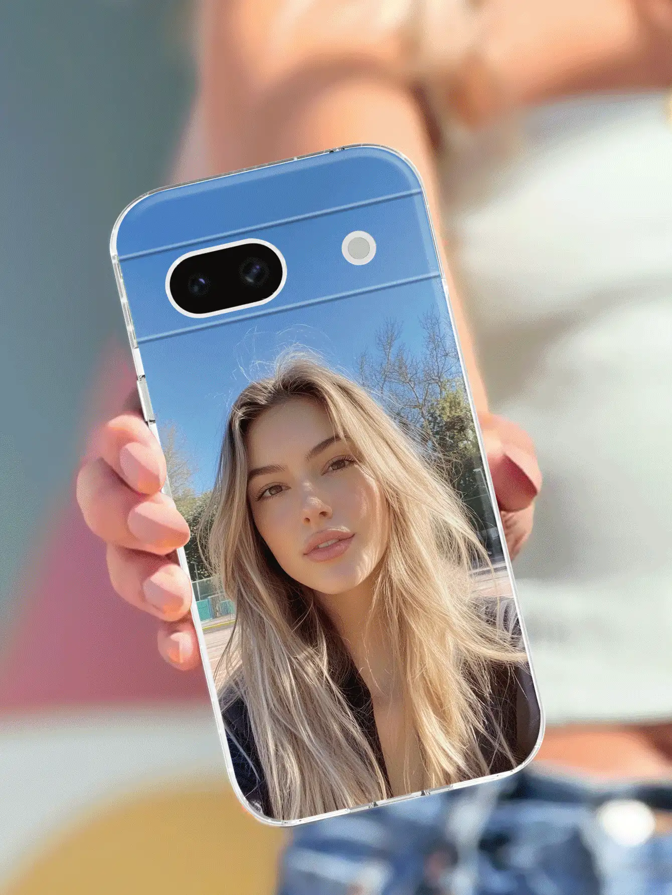 1 pieza Funda de teléfono transparente personalizada con diseños florales, adecuada para Pixel 9 Pro / 9 Pro XL / 9A / Pixel 8 Pro / 7 Pro XL / 6A Series, de moda, colorida, a juego con el teléfono, a medida, personalizada, única, regalo personalizado ideal para novio o novia