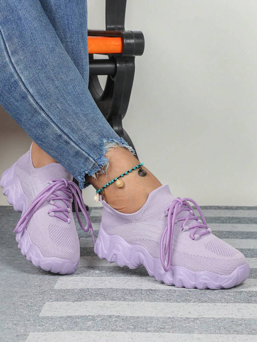Casual Slip-On Shoes, Wide Fit Design, Anti-Slip Shock Absorbing Lightweight Breathable, Elegant Purple, Suitable For Travel, Festival, Party, Convenient , Easy To Wear, Wide Width Women Sports Shoes