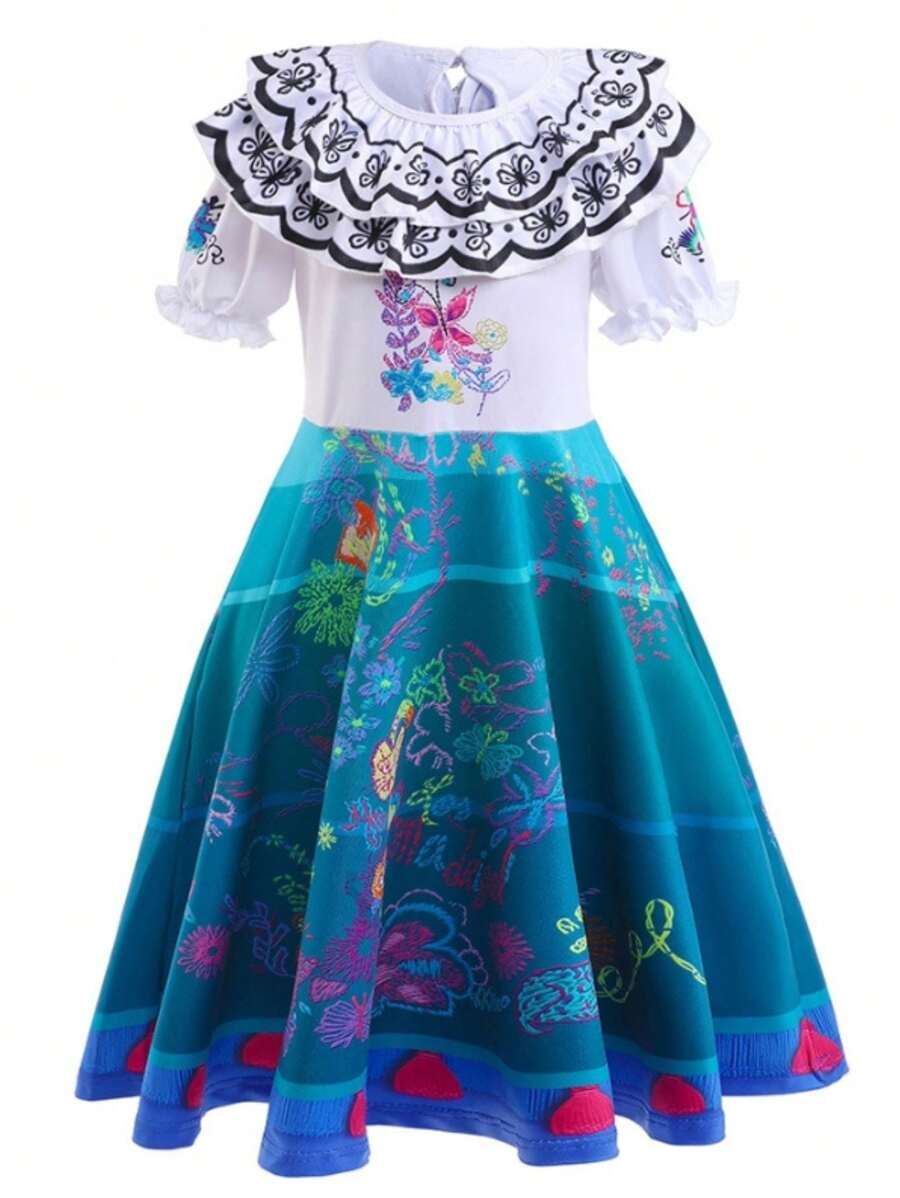 Costume de représentation pour enfants, robe de cosplay anime pour spectacle, robe d'été décontractée et florale pour vacances pour filles