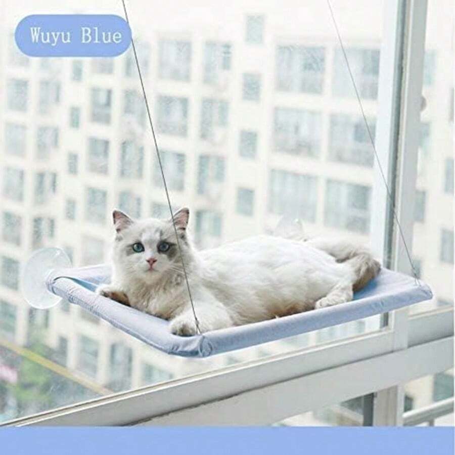1pc Cat Window Perch Hammock, Sturdy Suction Cup Cat Bed, Sunlight Rest Chair Suitable For Indoor Cats, Space Saving Window Installation Cat Bed