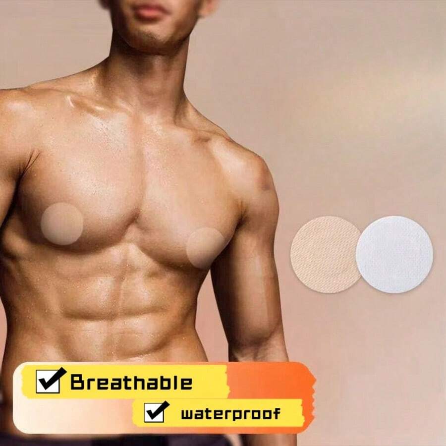 20pcs/Pack Disposable Male Nipple Protectors, Marathon Sports Ultra-Thin Anti-Chafing Invisible Non-Visible Breathable Nipple Covers