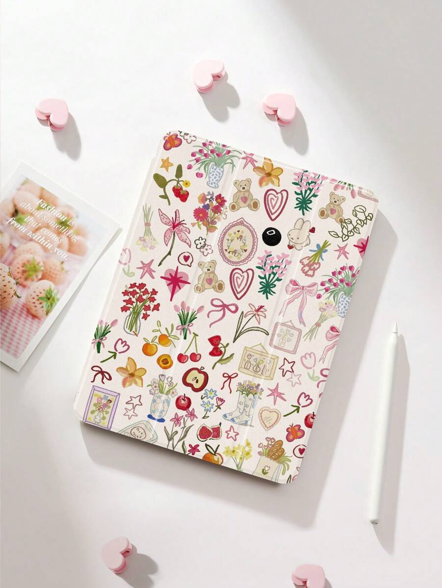 Summer Phone Case 1pc Fresh, Element Pattern Flat Tablet Protective Case, Compatible With IPad 10.2 Inch, IPad Pro 11 2021/2020/10th, IPad Mini 4/6, Galaxy Tab A8 10.5 Inch 2022, Matepad 10.4/Tab, With Pencil Slot, Anti-Drop, Protect Your Beloved Device