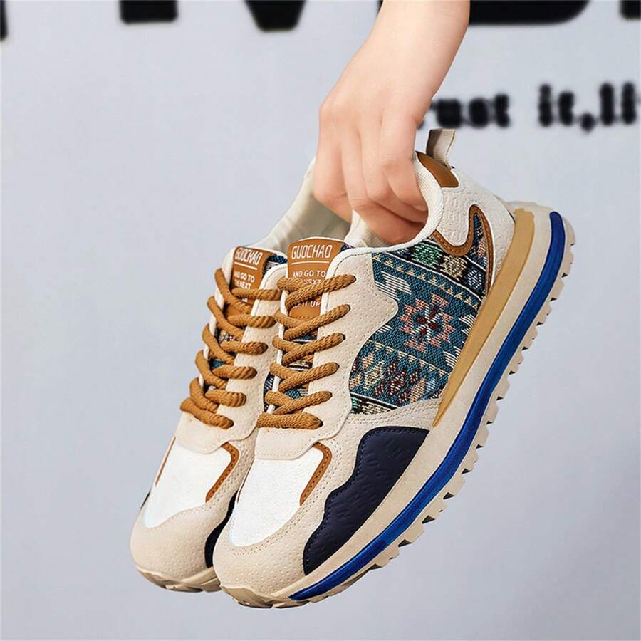 Men's New Casual Sports Shoes, Low-Top, Non-Slip, Chunky Sneakers, Thick Sole, Running Shoes