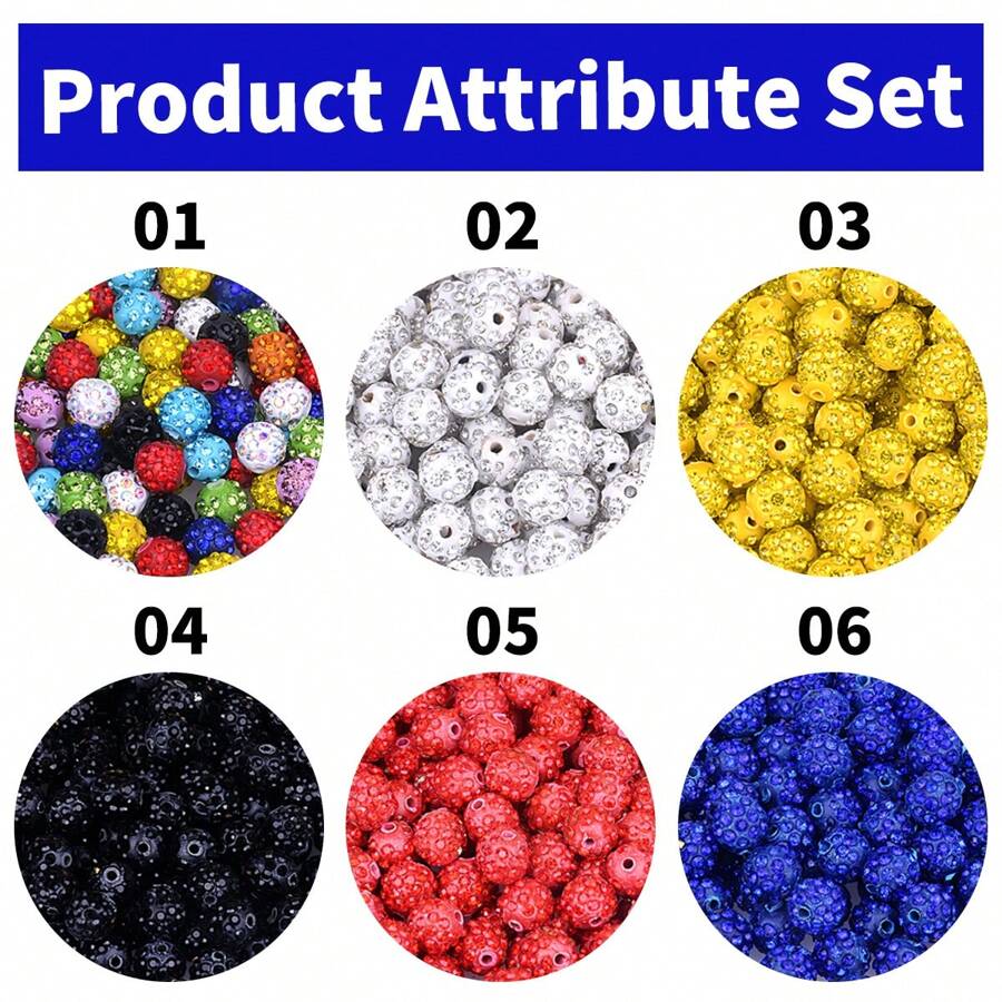 Perles de strass de 10 mm pour l'artisanat, 10/30/60 pièces en couleurs mélangées, perles rondes brillantes Shamballa boule disco en vrac, perles de cristal étincelantes fantaisie en argile pour la création de colliers, bracelets, boucles d'oreilles et décoration DIY