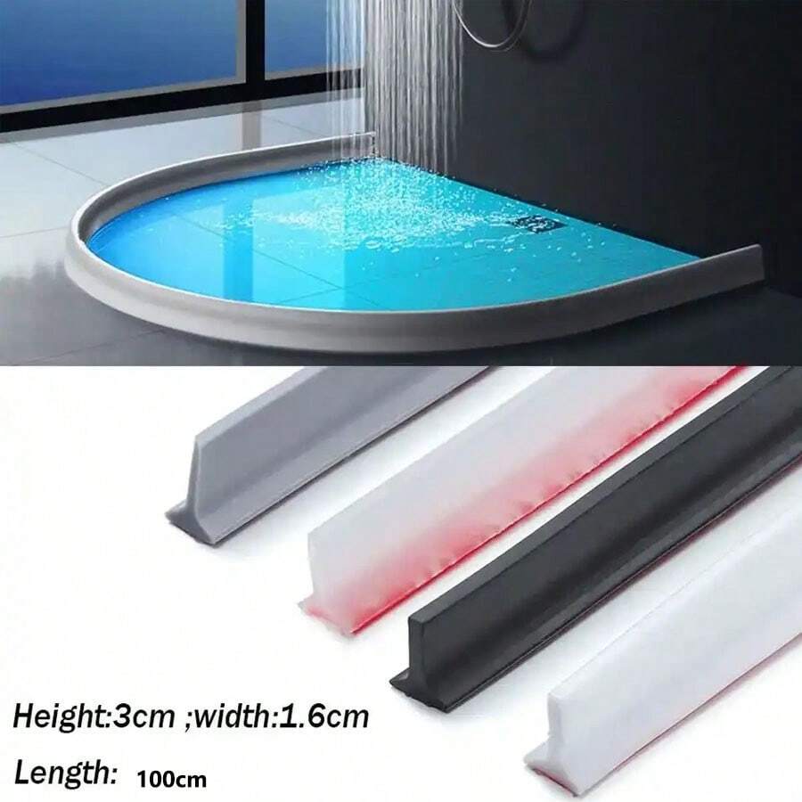 Tira impermeable en forma de T para baño, piso de baño, encimera de cocina, tira de separación de áreas seca y húmeda, tira impermeable autoadhesiva