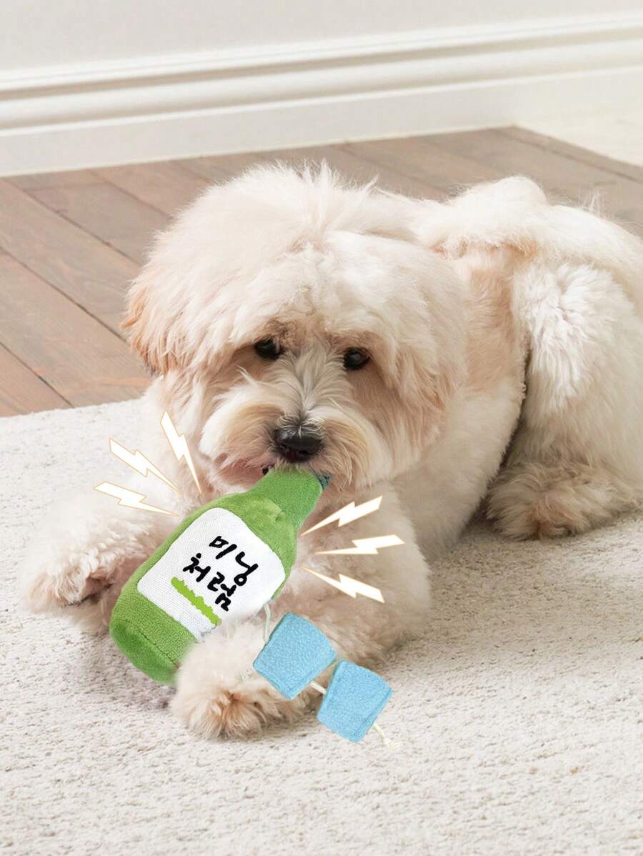1 pièce Cadeau pour amateurs de chats/chiens et amour de maman de chien/chat. Jouet en peluche en forme de bouteille de vin pour cacher des friandises, jouet interactif à mâcher. Jouet en peluche grinçant et puzzle odorant pour les amateurs de chats/chiens et les mamans de chiens/chats à utiliser uniquement