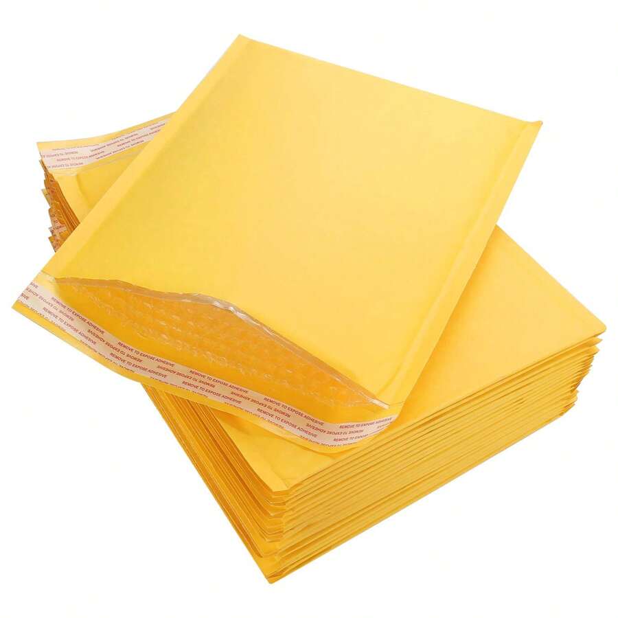30 piezas Sobres acolchados de burbujas de papel kraft amarillo, sobres de envío autoadhesivos, para regalos del Día de la Madre, damas de honor, regalos de graduación, regalos de cumpleaños, regalos de boda, cumpleaños, novia, boda