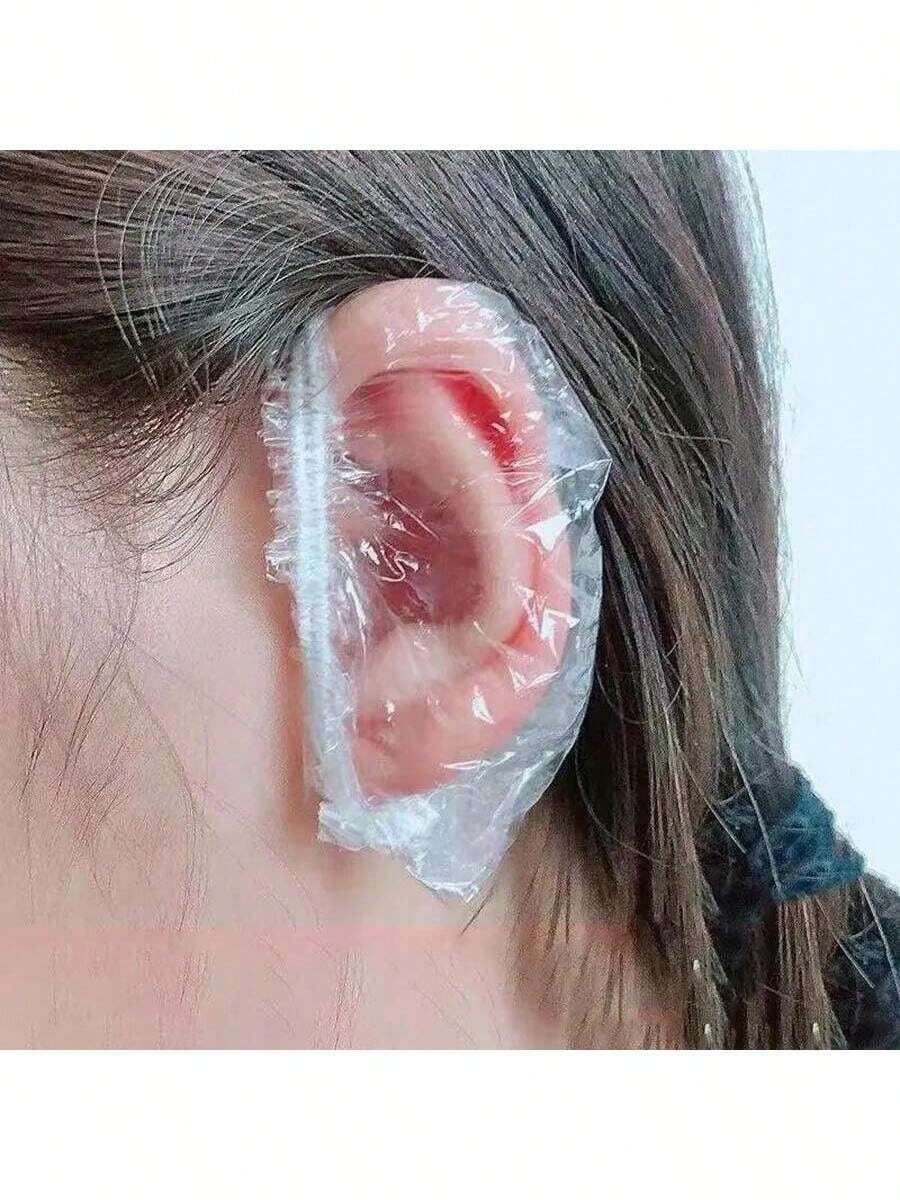 Transparent Shower Earmuffs, Waterproof Elastic Shower Cap, Thick, Large, High Elasticity Shower Cap, Used For Bathing And Hair Care, Easy To Carry When Traveling Home Bathroom Decor Fall Decor Back To School
