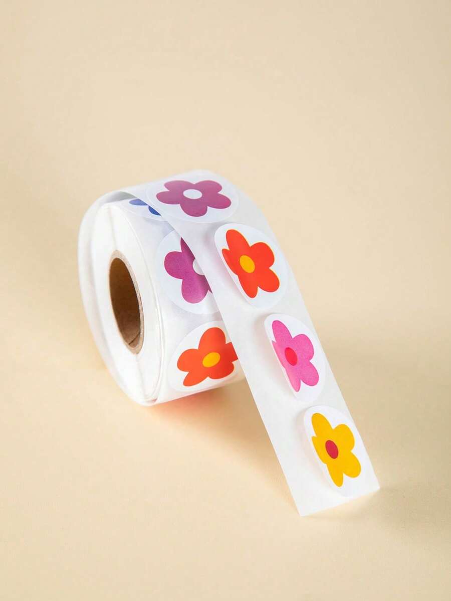 500 pezzi Rotolo di adesivi con fiori carini in vinile, adesivi per scrapbooking, diario, paraurti di laptop, skateboard, bottiglie d'acqua, computer, telefono, cartoni animati, materiale scolastico, ritorno a scuola