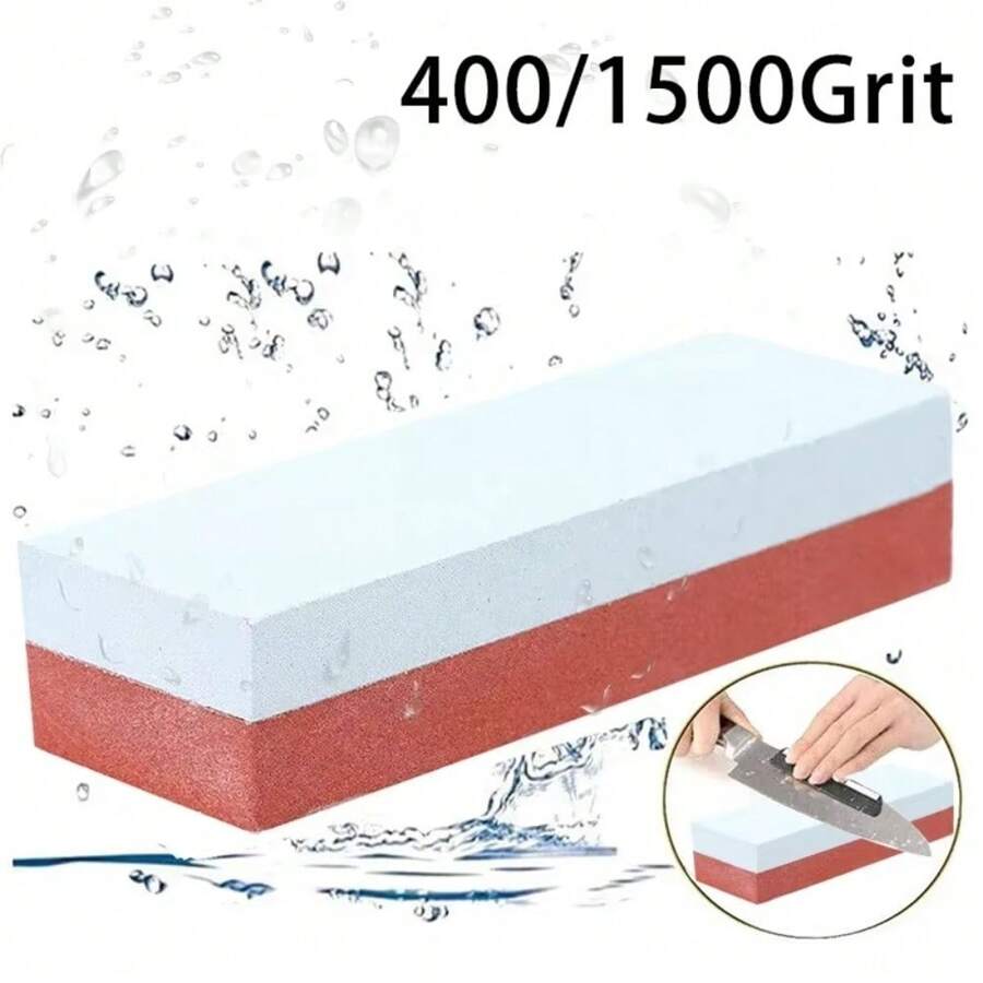 1pc 400/1500 Grit Double-Sided Knives Whetstone Professional Grinding Stone Knife Sharpener Kitchen Tool Double-Sided Whetstone Dual Purpose Oil Stone 98*32*20MM Small Grinding Block
