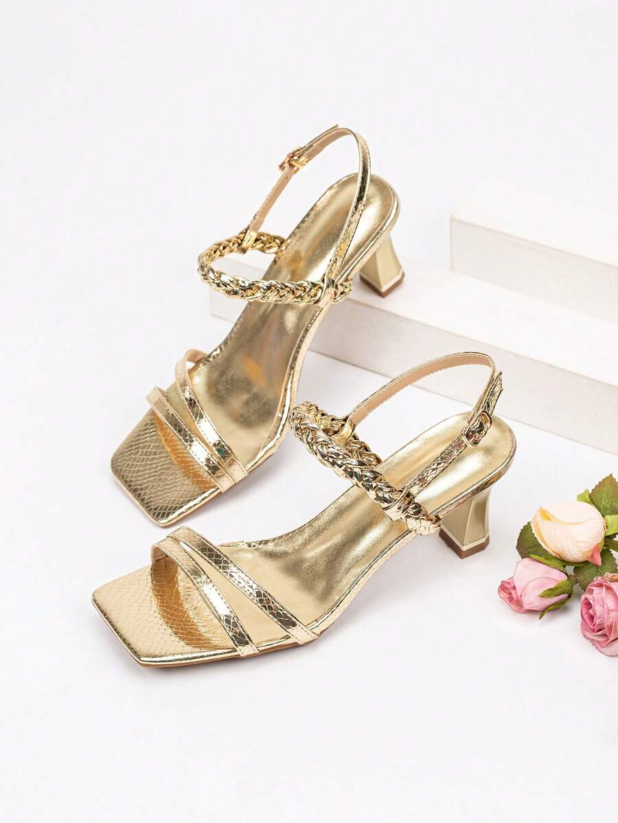 Strap High Heel Sandals For Women, Heel, Sexy Open Toe, Criss-Cross Buckle Strap, Suitable For Party And Daily Wear