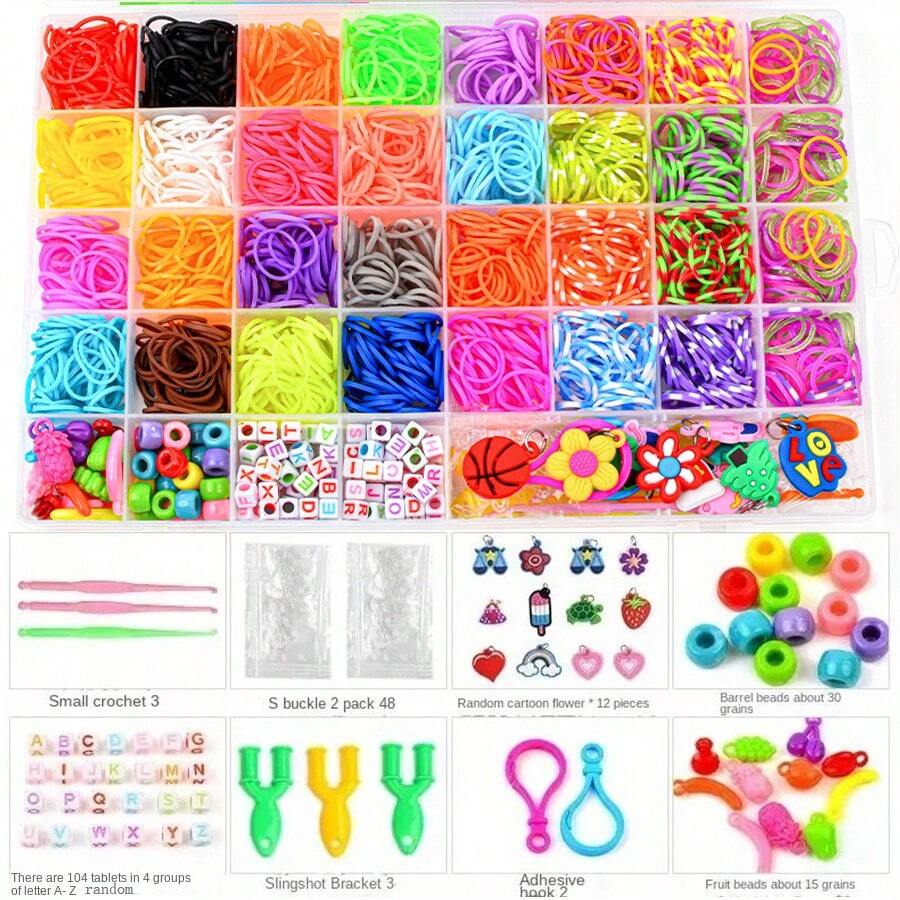 4500 stuks Vibrant Loom Band Kit - DIY sieradenset met elastiekjes voor unieke armbanden, bangles en knutselwerkjes - Perfect kerstcadeau, het beste voor Kerstmis