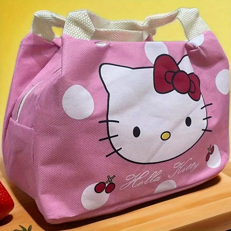 Sanrio 1 szt. Sanrio Hello Kitty Student Lunch Box Tote Folia Pogrubiona Duża Pojemność Torba Termiczna Torba Termiczna Torba Bento z Kreskówki Lunch Box Torba Lunch Bag