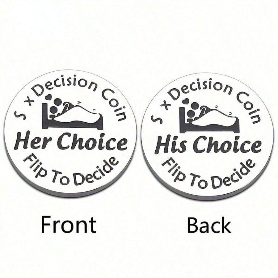 1pc Double-Sided Stainless Steel Funny Gift Love Pocket Hug Token For Boyfriend Girlfriend Husband Wife Couple's Valentine's Day Gift Couple Anniversary Wedding Engagement Gift Car Accessories Bag Charm