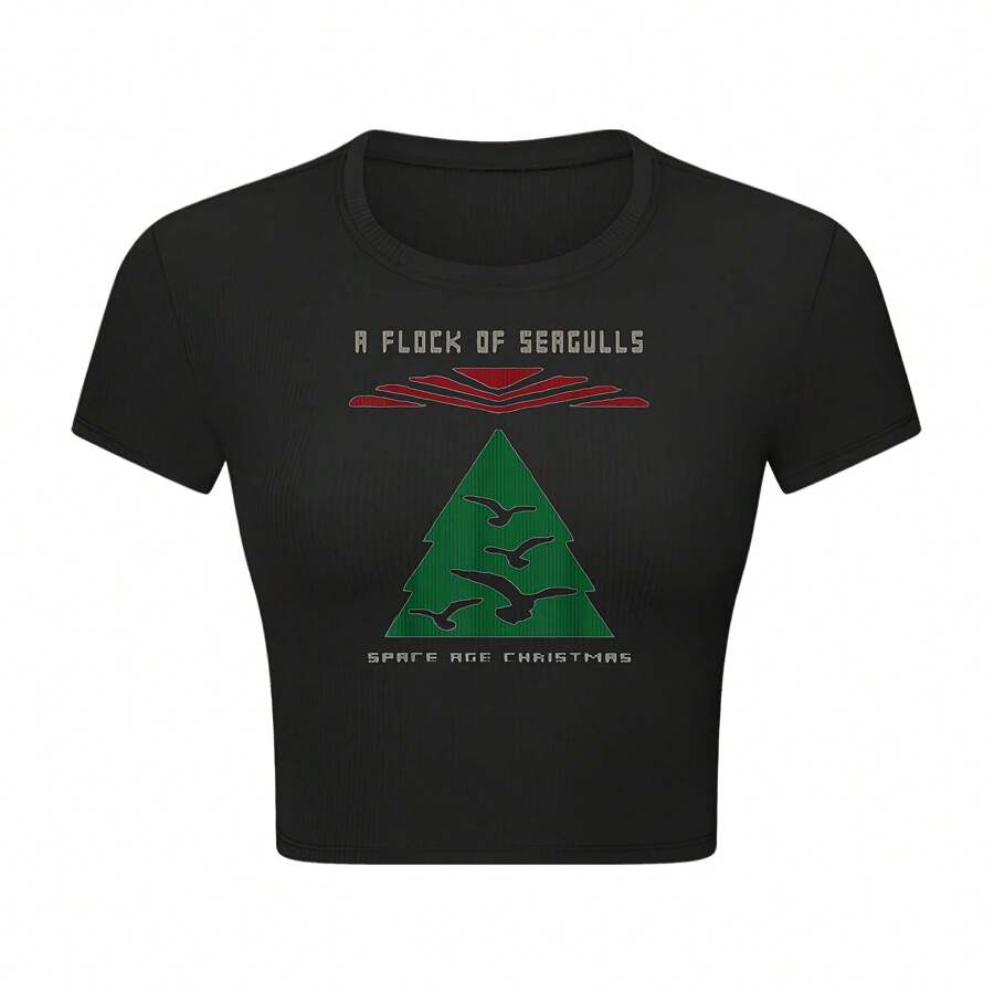 A Flock Of Seagulls Space Age Christmas Ugly T-Shirt-1