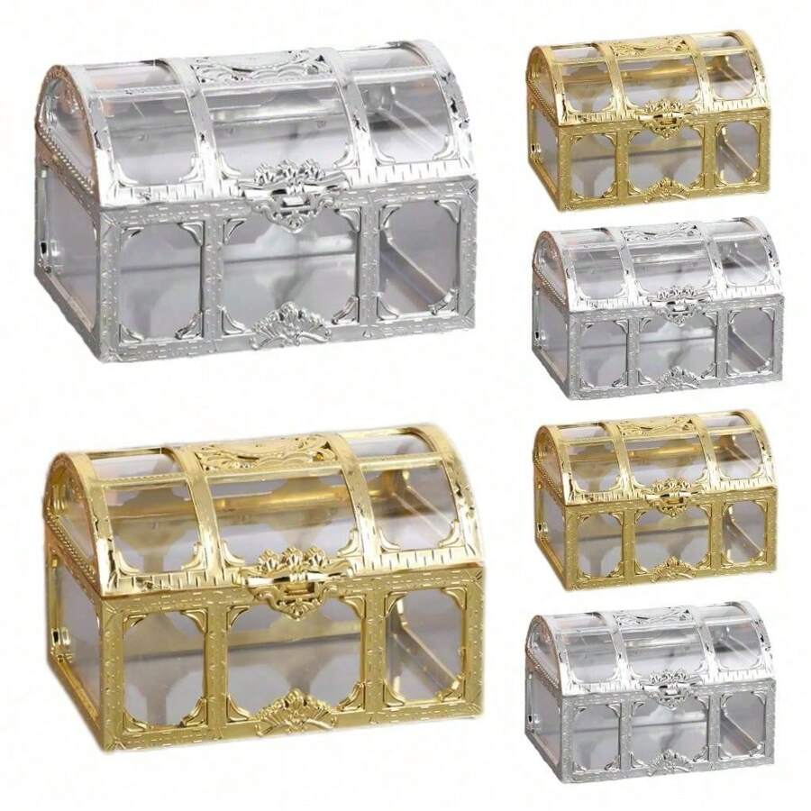 12 pièces Boîte à trésor, boîte à bonbons, boîte de rangement en plastique rétro pour bonbons, convient pour les mariages, les anniversaires, la Saint-Valentin, les fêtes et autres rassemblements, convient pour la décoration de la maison et la décoration de fête