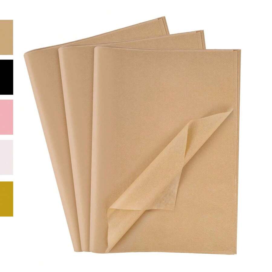 100 Sheets Kraft Tissue Paper,Pink Tissue Pape,14*20inch Bulk Brown Wrapping Paper Art Paper Crafts For For Gifts, Crafts, DIY Paper Flowers, Wedding Party Bridal Showers Decorations Holidays,Graduation, Mother's Day(Various Color)