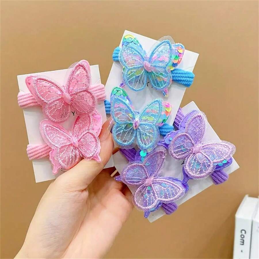 2 pièces/Set Bandeaux papillon mignons pour filles, accessoires cheveux mode, cadeau idéal