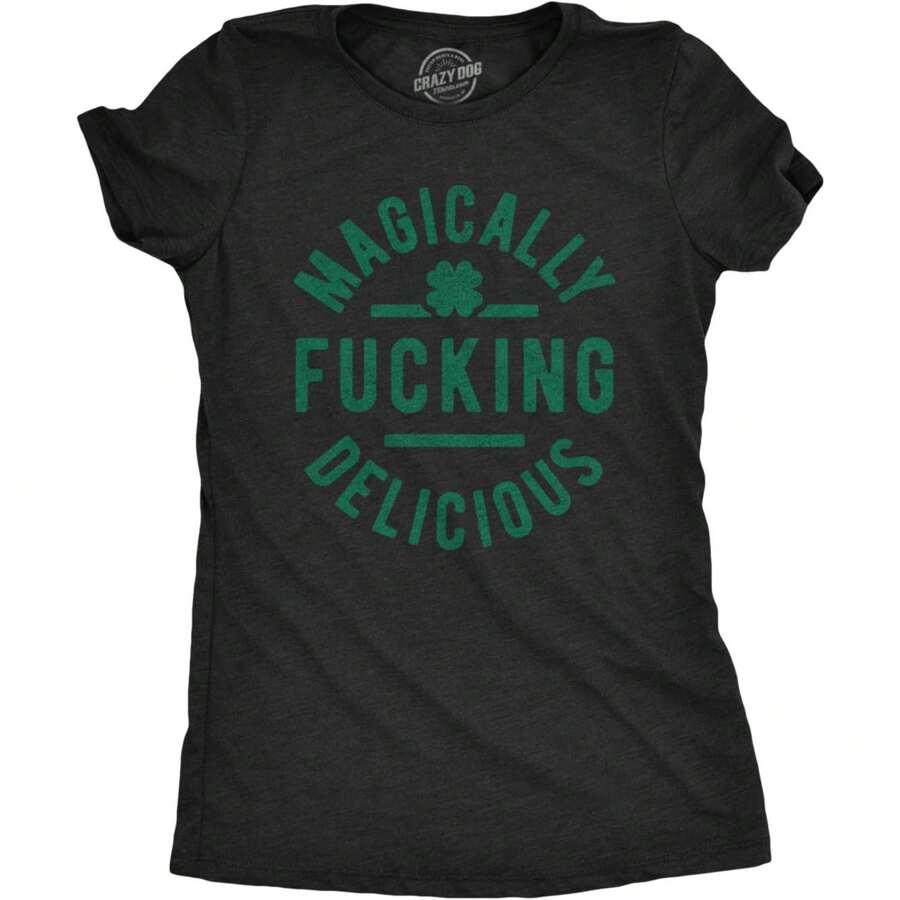 Womens Saint Patricks Day T Shirts Funny Shenanigans Clover Graphic Tees For Women