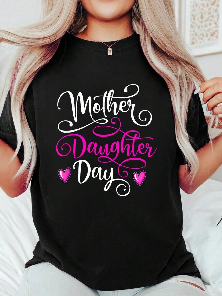 Mother Daughter Day Shopping Vacation Trip Fun Matching T-Shirt 100% Cotton, Breathable & Comfort Fit, Short Sleeve Crew Neck Top For All Seasons