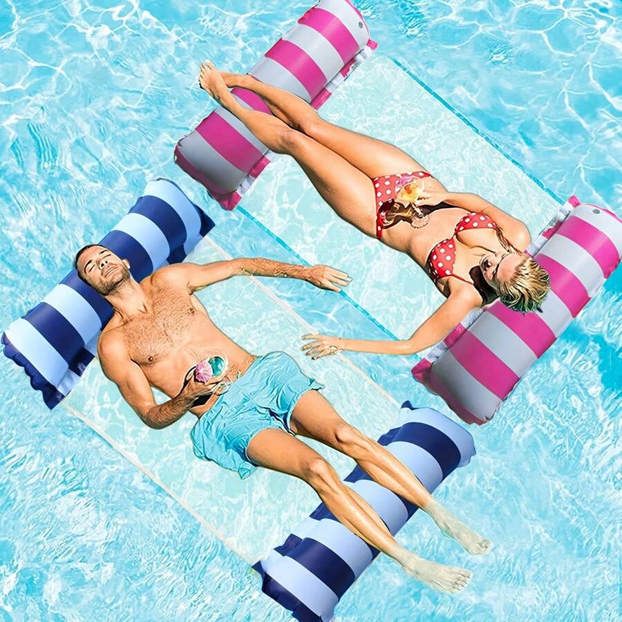 1 Stück Luxus Aufblasbare Pool Schwimmliege für Erwachsene - Hängematte & Liegestuhl Kombination, PVC Material, Schwimmbad, Mehrzweck, Treiber, Strandutensilien, Strandaccessoires