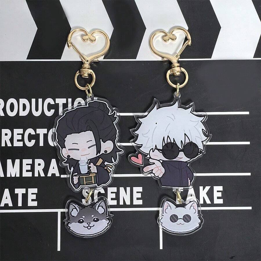 Jujutsu Kaisen 1pc Jujutsu Kaisen Keychain, Gojo Satoru Anime Pendant Accessories, Geto Phone Charm, Couple Car Key Chain, Student Backpack Hanging Decor, Bag Accessory, Gift For Friend