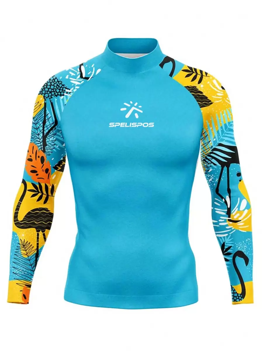 Tight Sailing Wear Camisa de surf de manga comprida masculina ligeiramente pequena Rashguard Proteção solar UV Skins básicas Surf Swimwear Camiseta Mergulho Roupas de ginástica