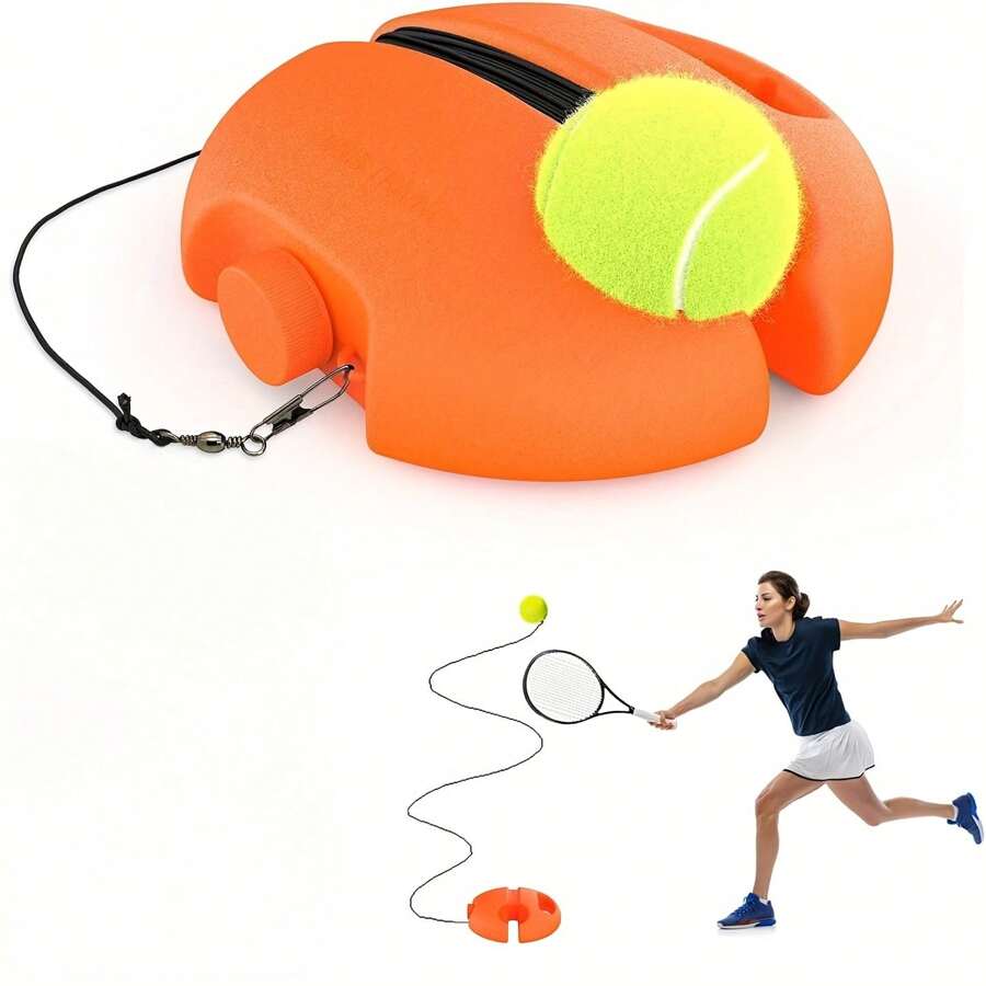 1 pieza Sistema profesional de entrenamiento de rebote de tenis - Adecuado para hombres y mujeres adultos - Hecho de material PE - Ideal para práctica individual y entrenamiento para principiantes - Incluye lanzador de pelotas y 1 pelota de tenis