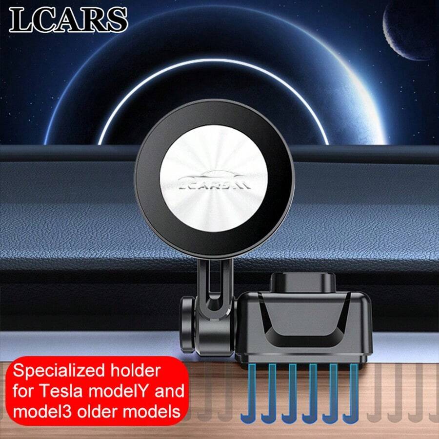 LCARS Soporte para teléfono de coche LCARS, compatible con modelos 2021-2024 y Model 3 2021-2023, instalado en la rejilla de ventilación, soporte de teléfono inalámbrico magnético, se ajusta a todos los teléfonos, incluye placa magnética