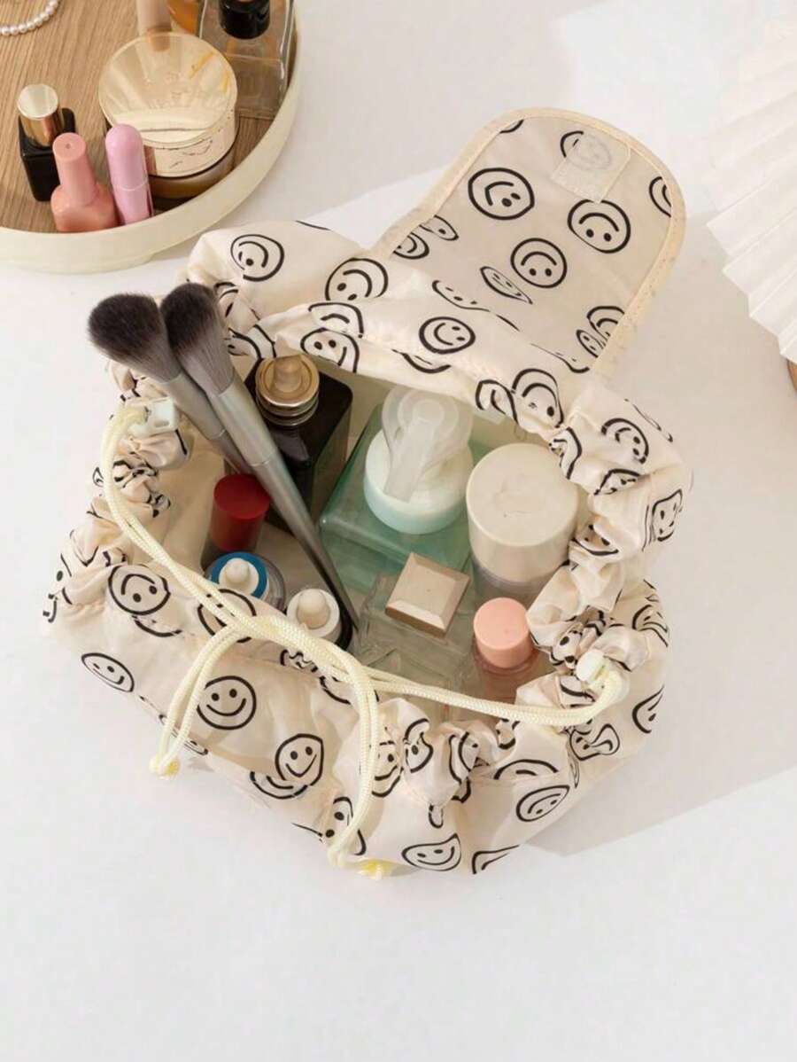 Corduroy Travel Makeup Bag, 1Pc Lichtgewicht Multifunctionele Cosmetische Organizer Handtas Bad Douche Portemonnee Pouch Draagbare Cosmetica Borstel Opslag Clutch Met Ritssluiting Voor Lippenstift, Borstel, Huidverzorging, Mobiele Telefoon, Munt, Kleine Artikelen, Voor Thuis, Reizen, Vakantie En School Gebruik, Organizer Make-up Case, Make-up Tas Make-up Pouch Huidverzorging Tas Opslag Make-up