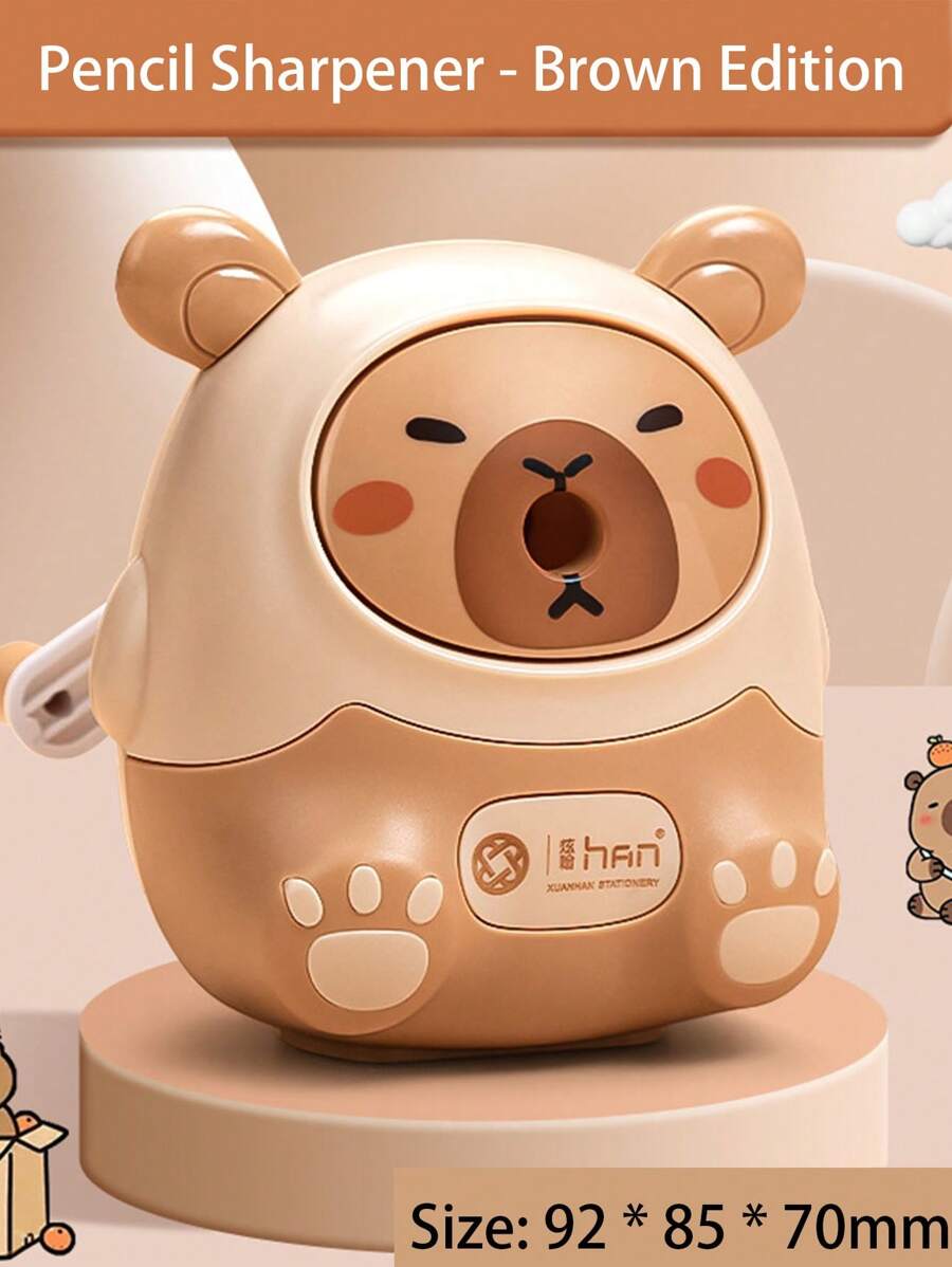 1pc Capybara Shaped Sharpener, Cute & Cartoonish, Multipurpose & Easy To Use Student Pencil Sharpener, Thick Material Durable Anti-Drop Alloy Blade, Suitable For Various Pencil Sizes Back To School