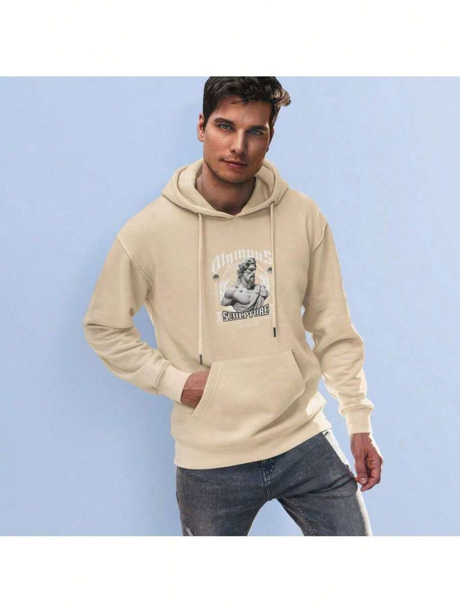 MOLETOM CANGURU ESTAMPADO SCULPTURE FLANELADO MASCULINO INVERNO