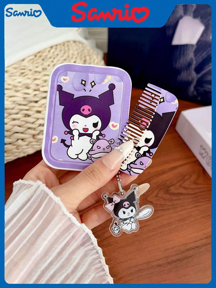 Sanrio A Sanrio Small Mirror Makeup Mirror Portable Portable Highly Attractive Level Students Hand Folding Makeup Mirror Female Comb Mirror