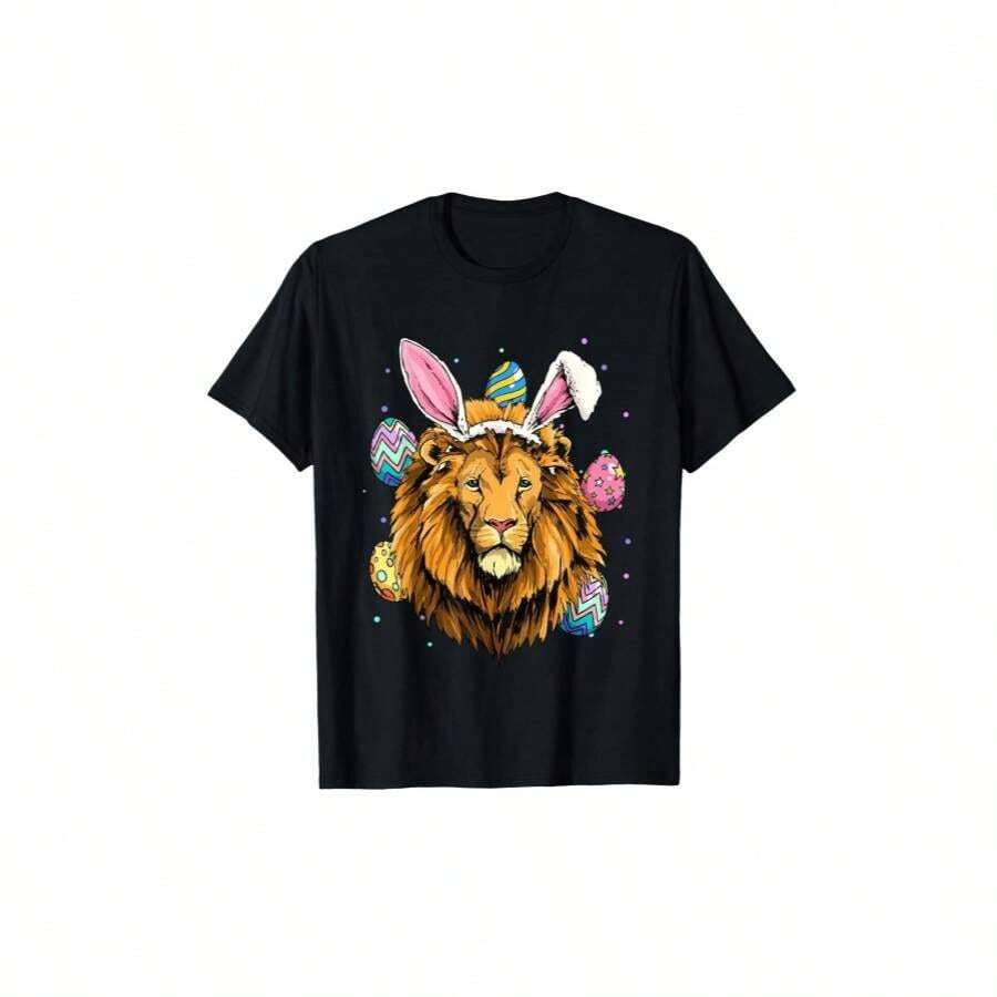 Woman's Easter Bunny Lion Funny Easter Lion T-Shirt