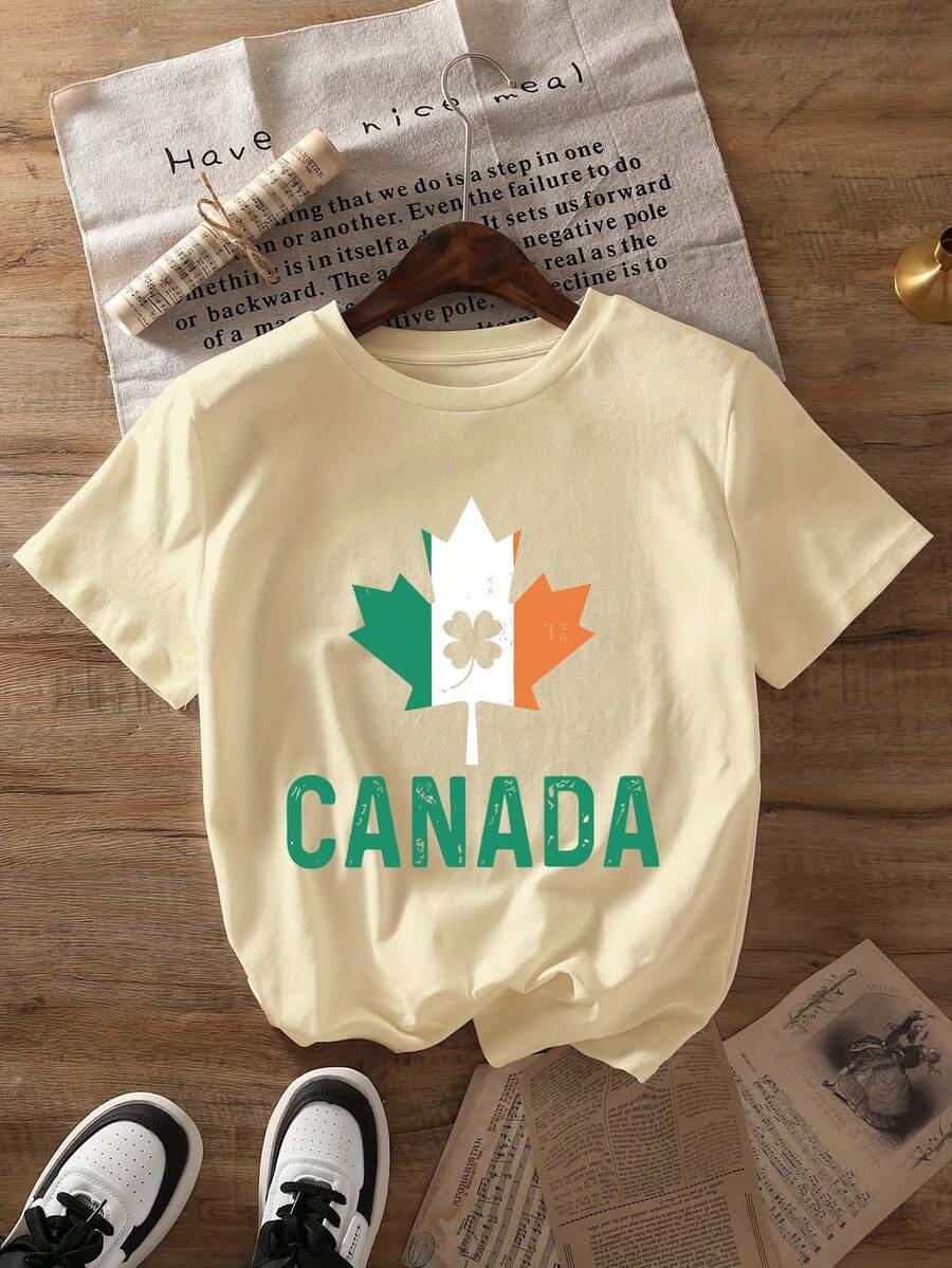 Summer Casual Women's Round Neck T-Shirt, Slim Fit Short Sleeved T-Shirt