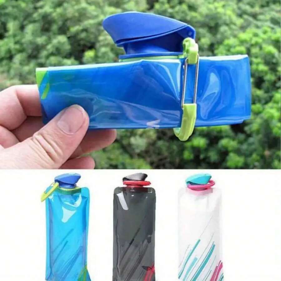 1pc 700ml Ultra Light Reusable Sports Water Bottle, Suitable For Hiking And Camping - Foldable Soft Water Bag, Easy To Carry And Refill