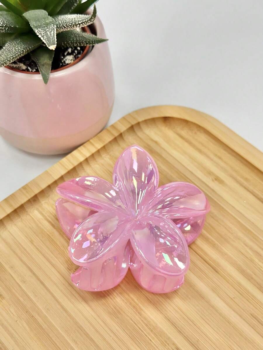 1/6 stuks Plumeria haarspeldjes, transparante AB-kleurige krabbenspeldjes, haaraccessoires met gradiënt haarklauwen, modieuze haarspeldjes met gradiënt bloemenversiering, geschikt voor vrouwen met verschillende haardiktes, unieke accessoires, effen ABS haarspeldjes in bohemienstijl, laserkleurige madeliefjes, zomerse badkamerdecoratie