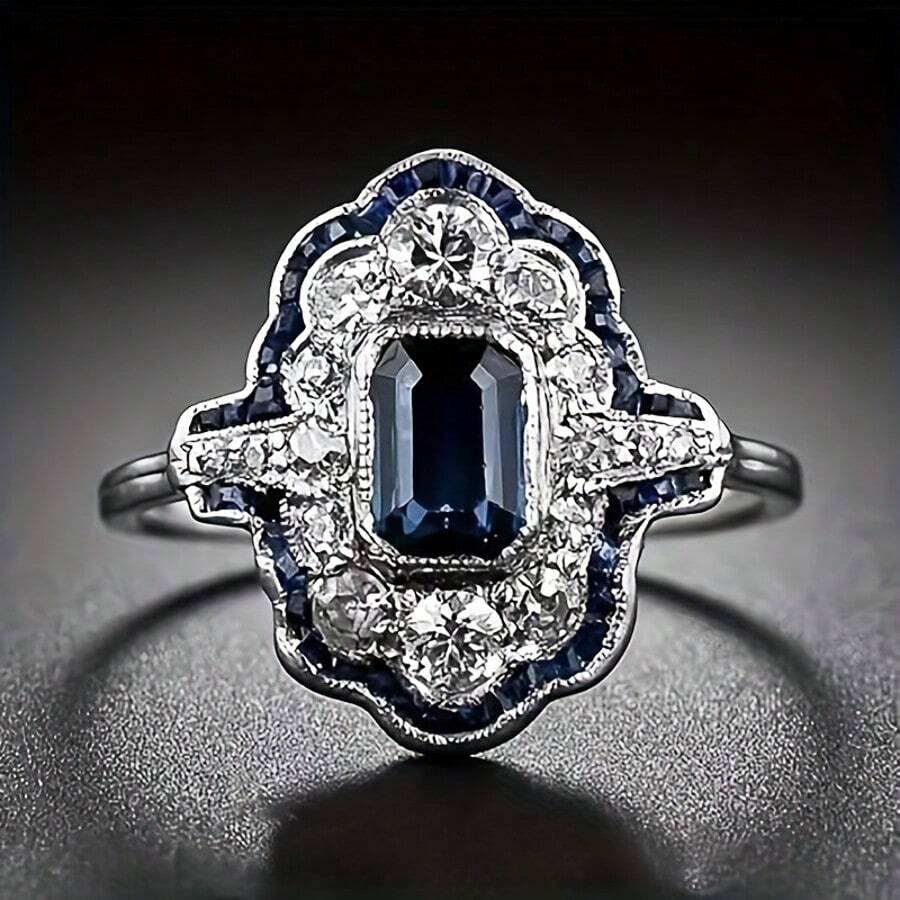 1pc Fashionable Creative Luxury Sparkling Boho Design Engagement/Wedding Ring, Suitable For Daily Wear