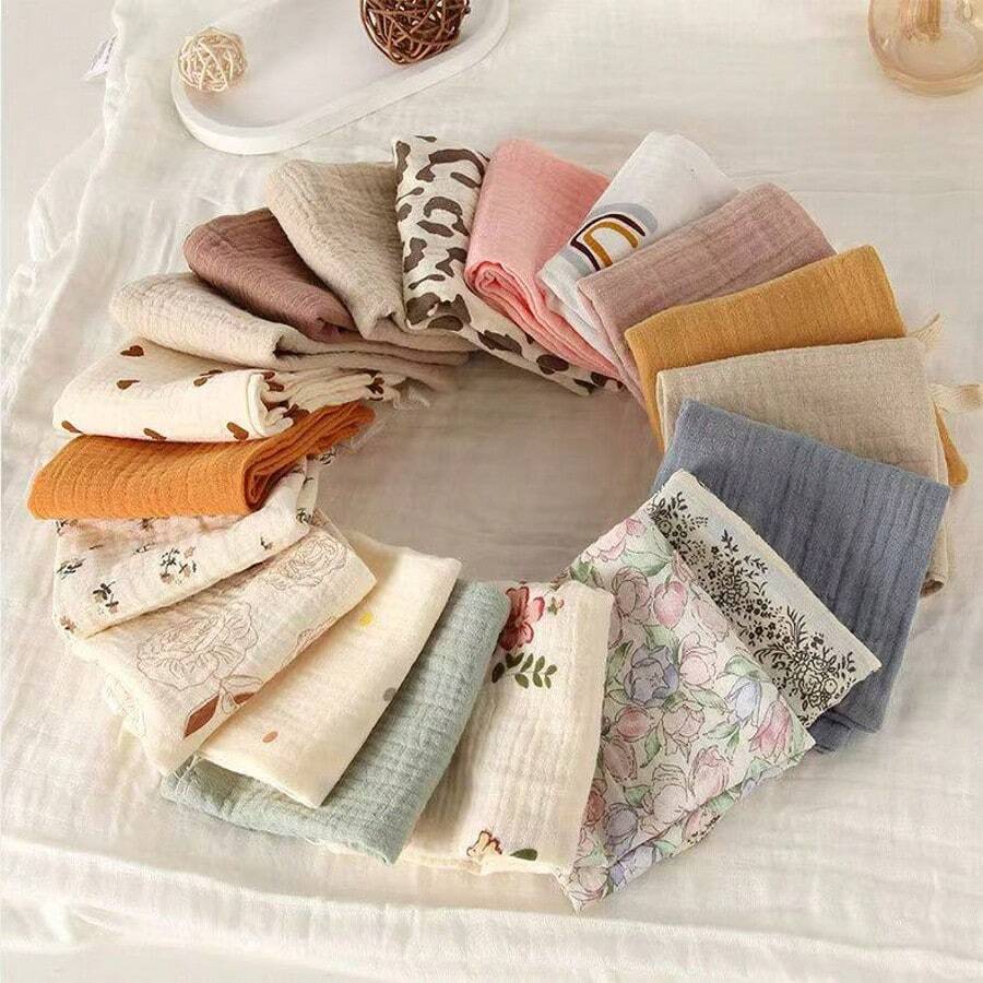 3/5 Pakken Baby Muslin Washandjes Voor Unisex Washandjesset Voor Baby Gezicht Lichaam Comfortabel En Zacht Voor Pasgeboren Baby's Kinderen Meisjes En Jongens