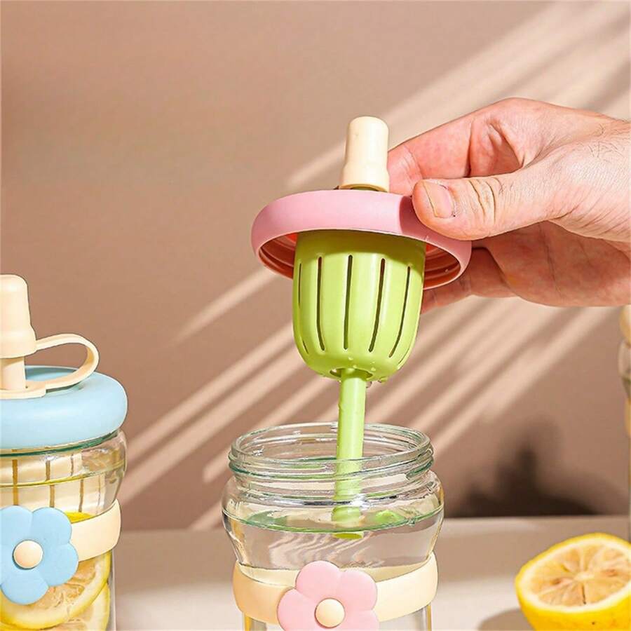 1pc Summer Water Bottle With Tea Infuser, Portable Straw Tea Cup, High-Quality Cold Brew Flower Tea Cup