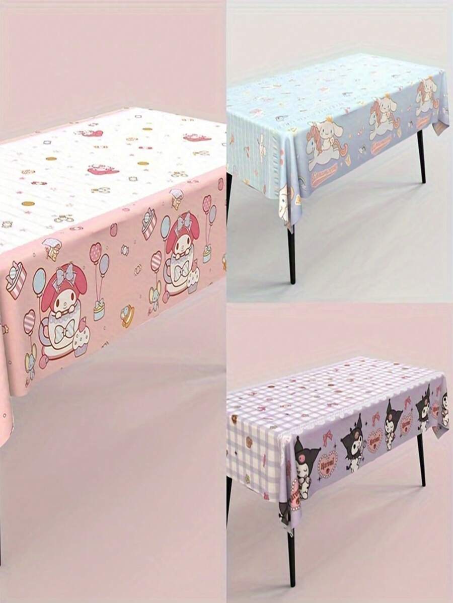 Sanrio 1/10pcs Sanrio Cute Cartoon Simple Highly Attractive Style Portable Attractive Series Tablecloth For Birthday Parties Home Use Party Decoration