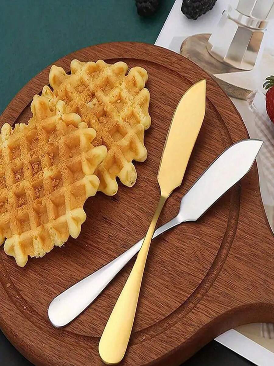 1/2/4pcs Stainless Steel Korean Style Butter Knife, Jam Spreader, Peanut Butter Knives For Toast, Bread, Cream