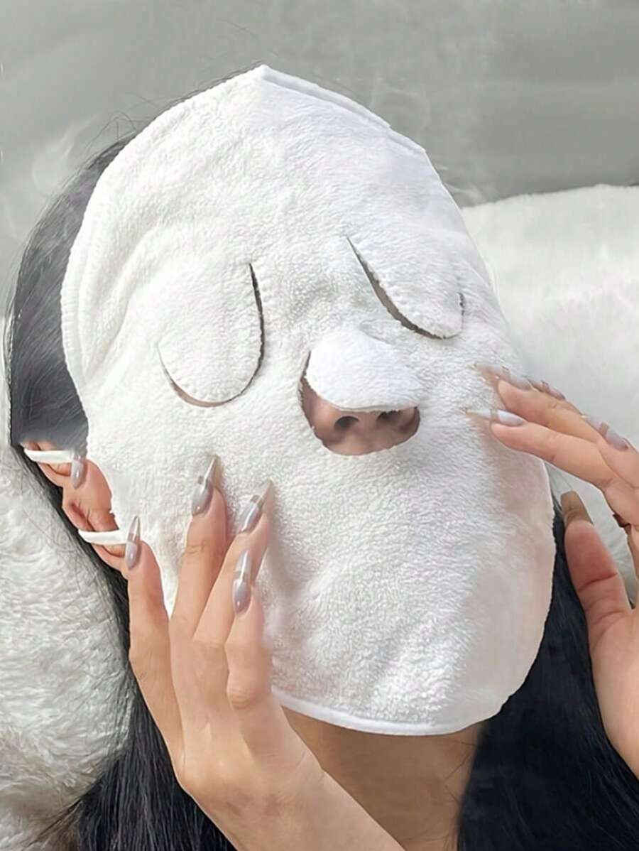 1PC Hot Compress Face Towel Masks, Reusable Facial Steamer Towel For Hot Cold Skin Care Home Bathroom Decor Summer Back To School