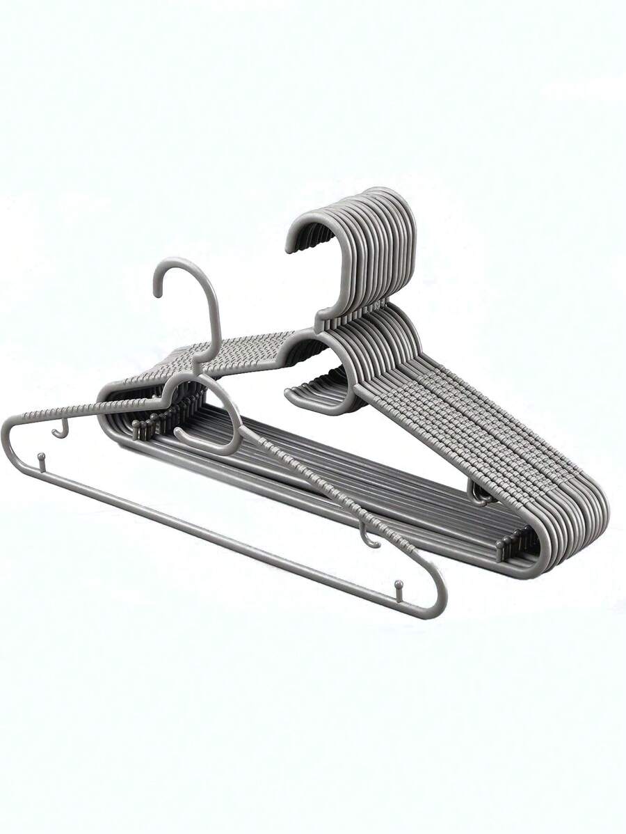 15pcs/10pcs/5pcs Home Ruberized Non-Slip Non-Marking Clothes Hangers With Hooks, Practical For Clothes Drying, Preventing Clothes From Falling