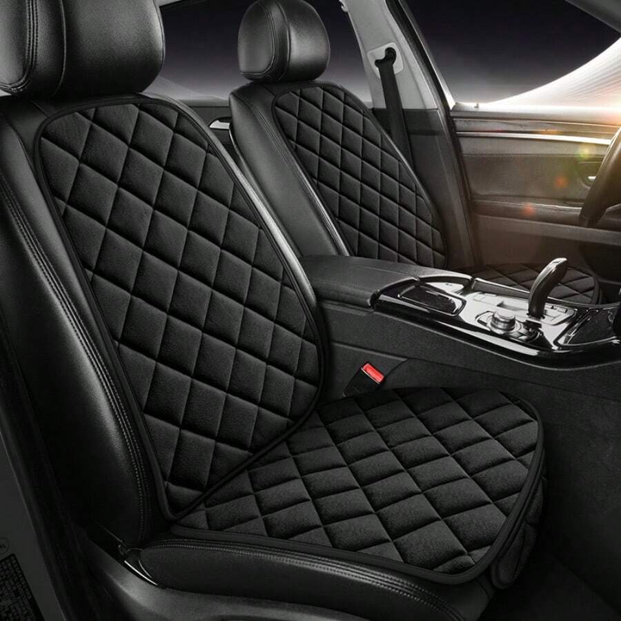 Nouveau coussin de siège de voiture au design de grille diagonale exquis, pour un seul siège de la première rangée, en matériau moelleux, confortable et chaud, facile à installer, convient à toutes les saisons et à une variété de modèles de voiture