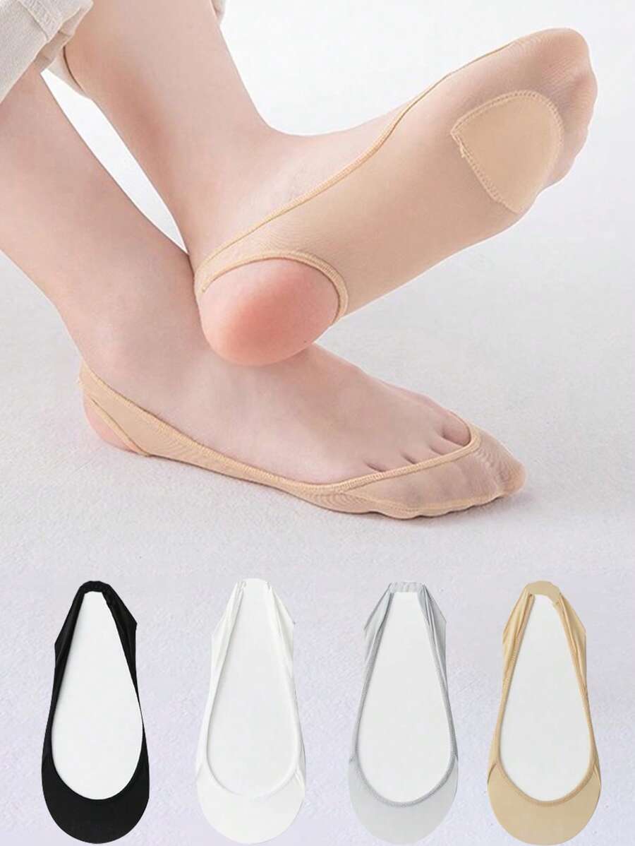 Calcetines de suspensor invisibles, frescos y transpirables para mujer, con diseño de media suela y talón descubierto