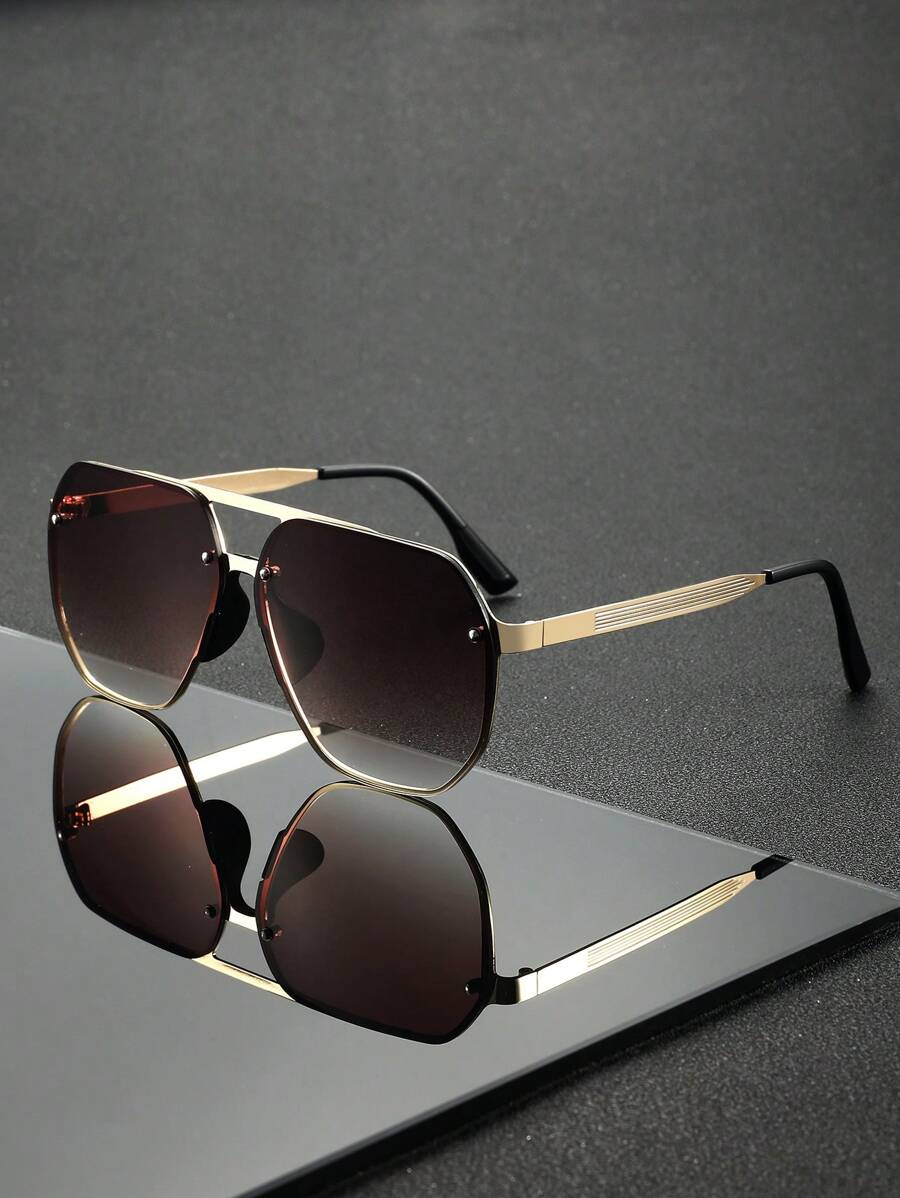 1 Pair Unisex Retro Fashion Metal Sunglasses, Classic Design Suitable For Vacation, Travel, Sports, Driving, Beach, Festivals, Street Style, Fishing, Outdoor Activities, Party