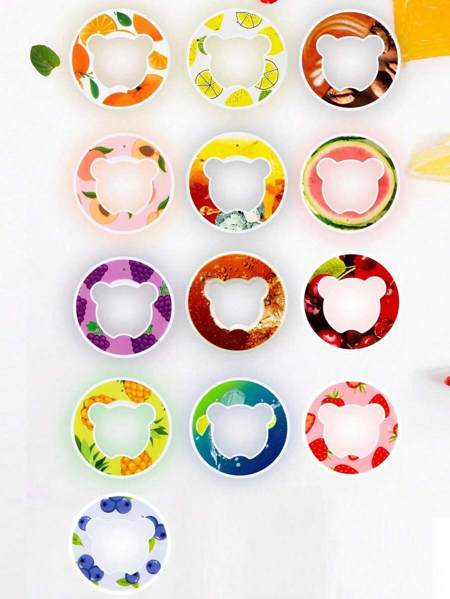 1pc/3pcs Flavor Pods For Water Bottle, Bear Shape Fruit Fragrance Rings For Water Bottle Flavor Pods Creative Water Cup Scented Pods For Outdoor Sports