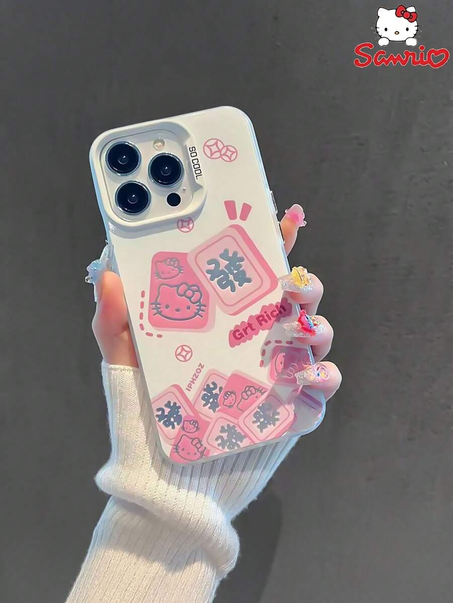 Sanrio Retro Comic Style Hello Kitty/My Melody IPhone Case For Girls, Teens, And Students, Y2K Design, Cute Cartoon Protective Cover, Anti-Drop, Shockproof, Scratch-Resistant, Lightweight, Slim Fit, Kawaii Style, Popular Phone Accessory, Must-Have Item, Daily Use, School, Travel, Shopping, Cafe, Birthday Gift, Adorable Phone Case For Young Women And Teen Girls